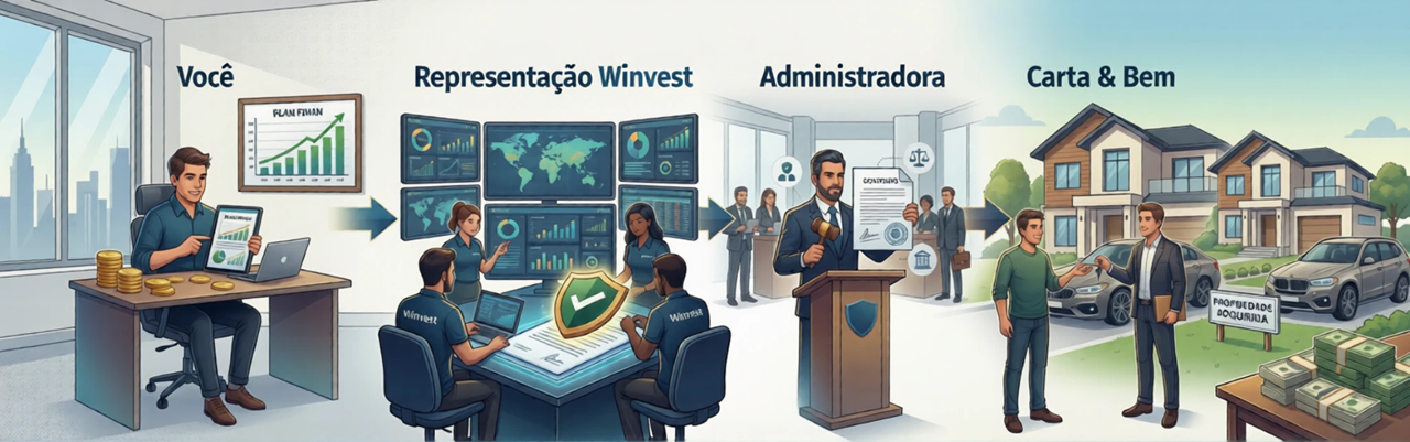 Qual é a função da Winvest no Consórcio? Entenda o papel do representante (e o que ela NÃO faz).